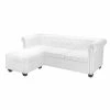 VidaXL Canapé Chesterfield en forme de L Cuir synthétique Blanc