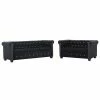 VidaXL Canapés Chesterfield 2 pcs Revêtement en velours Noir