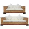 VidaXL Ensemble de canapés 2 pcs avec coussins Marron Rotin naturel