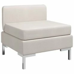 VidaXL Canapé central sectionnel avec coussin Tissu Crème