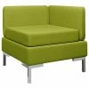 VidaXL Canapé d'angle sectionnel avec coussin Tissu Vert