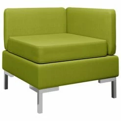 VidaXL Canapé d'angle sectionnel avec coussin Tissu Vert