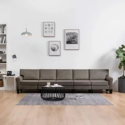 VidaXL Canapé à 5 places Taupe Tissu -Canapés Soldes 2022 image 1 287189