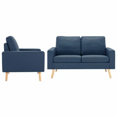 3056618 vidaXL 2 Piece Sofa Set Fabric Blue (288697+288707) 1 3056618 vidaXL 2 Piece Sofa Set Fabric Blue (288697+288707)