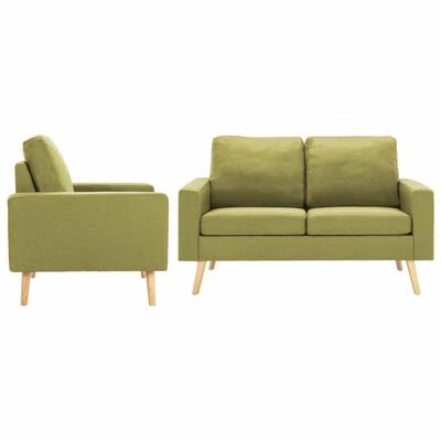3056619 vidaXL 2 Piece Sofa Set Fabric Green (288698+288708) 1 3056619 vidaXL 2 Piece Sofa Set Fabric Green (288698+288708)