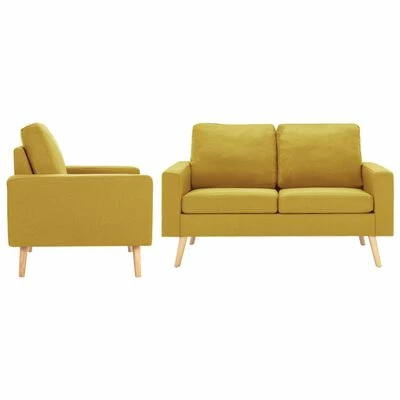 3056620 vidaXL 2 Piece Sofa Set Fabric Yellow (288699+288709) 1 3056620 vidaXL 2 Piece Sofa Set Fabric Yellow (288699+288709)