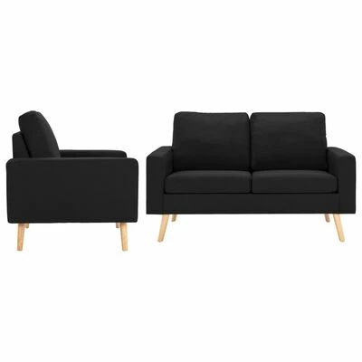 3056623 vidaXL 2 Piece Sofa Set Fabric Black (288702+288712) 1 3056623 vidaXL 2 Piece Sofa Set Fabric Black (288702+288712)