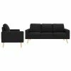 VidaXL Ensemble de canapés 2 pcs Tissu Noir