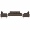 VidaXL Ensemble de canapés 3 pcs Tissu Marron