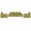VidaXL Ensemble de canapés 3 pcs Tissu Vert
