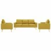 VidaXL Ensemble de canapés 3 pcs Tissu Jaune