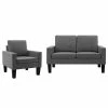 VidaXL Ensemble de canapés 2 pcs Gris Similicuir