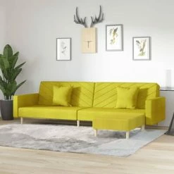 VidaXL Canapé-lit 2 places deux oreillers et repose-pied Vert Tissu 7 VidaXL Canapé-lit 2 places deux oreillers et repose-pied Vert Tissu -Canapés Soldes 2022 image 1 3081826