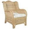 VidaXL Canapé avec coussin Rotin naturel et lin