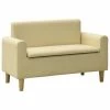 VidaXL Canapé à 2 places pour enfants Blanc crème Similicuir