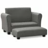 VidaXL Canapé pour enfants avec tabouret Gris Similicuir