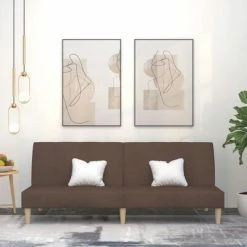 VidaXL Canapé-lit à 2 places Taupe Tissu -Canapés Soldes 2022 image 1 337556