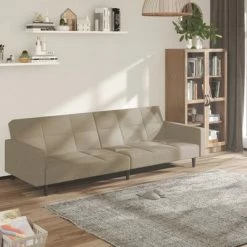 VidaXL Canapé-lit à 2 places Gris clair Microfibre 7 VidaXL Canapé-lit à 2 places Gris clair Microfibre -Canapés Soldes 2022 image 1 340679