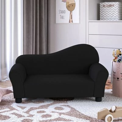 VidaXL Canapé pour enfants Noir Tissu 2 VidaXL Canapé pour enfants Noir Tissu – Image 2