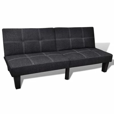 VidaXL Canapé-lit réglable Tissu Noir 1 VidaXL Canapé-lit réglable Tissu Noir