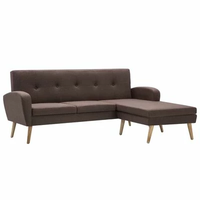 VidaXL Canapé d'angle Revêtement en tissu 186x136x79 cm Marron 1 VidaXL Canapé d'angle Revêtement en tissu 186x136x79 cm Marron