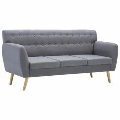 VidaXL Canapé à 3 places Revêtement en tissu 172x70x82 cm Gris clair