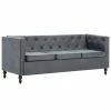 VidaXL Canapé Chesterfield à 3 places Revêtement en tissu Gris