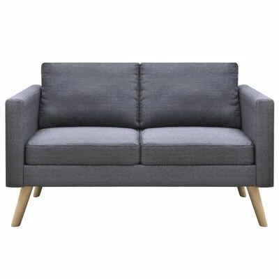VidaXL Jeu de canapé à 2 places et à 3 places Tissu Gris foncé 2 VidaXL Jeu de canapé à 2 places et à 3 places Tissu Gris foncé – Image 2