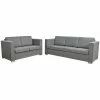 VidaXL Ensemble de canapés deux pièces Tissu Gris clair