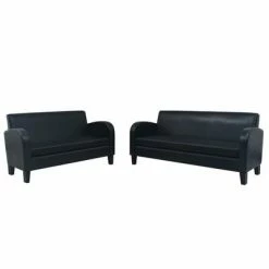 VidaXL Ensemble de canapés 2 pcs Cuir synthétique Noir