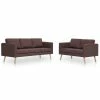 VidaXL Ensemble de canapé 2 pcs Tissu Marron