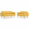VidaXL Ensemble de canapé 2 pcs Tissu Jaune