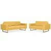 VidaXL Ensemble de canapé 2 pcs Tissu Jaune