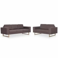 VidaXL Ensemble de canapé 2 pcs Tissu Taupe