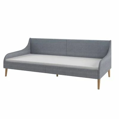 VidaXL Cadre de lit de jour avec matelas en mousse Gris clair Tissu 2 VidaXL Cadre de lit de jour avec matelas en mousse Gris clair Tissu – Image 2