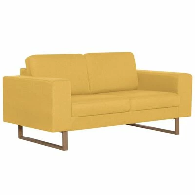 VidaXL Canapé à 2 places Tissu Jaune 1 VidaXL Canapé à 2 places Tissu Jaune