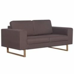 VidaXL Canapé à 2 places Tissu Taupe