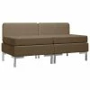 VidaXL Canapés centraux sectionnels 2 pcs et coussins Tissu Marron