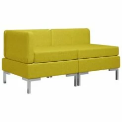 VidaXL Ensemble de canapé 2 pcs Tissu Jaune