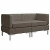 VidaXL Ensemble de canapés 2 pcs Tissu Taupe
