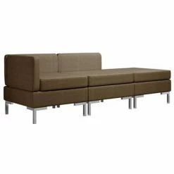 VidaXL Ensemble de canapés 3 pcs Tissu Marron