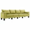 VidaXL Canapé à 4 places Vert Tissu