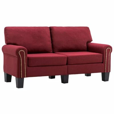 VidaXL Canapé à 2 places Rouge bordeaux Tissu 1 VidaXL Canapé à 2 places Rouge bordeaux Tissu