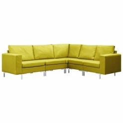 VidaXL Ensemble de canapés 5 pcs Tissu Jaune