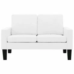 VidaXL Canapé à 2 places Blanc Similicuir