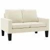 VidaXL Canapé à 2 places Crème Similicuir
