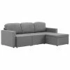 VidaXL Canapé-lit modulaire 3 places Gris clair Tissu