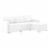 VidaXL Canapé-lit modulaire 3 places Blanc Similicuir