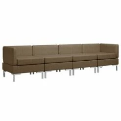 VidaXL Ensemble de canapés 4 pcs Tissu Marron