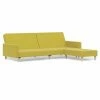 VidaXL Canapé-lit à 2 places avec repose-pied Vert Tissu